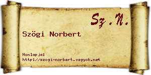 Szögi Norbert névjegykártya
