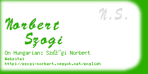 norbert szogi business card